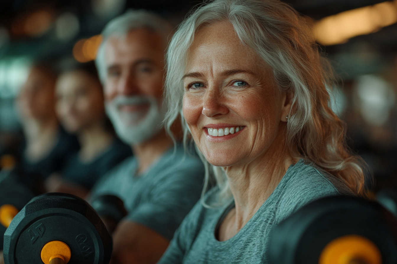 Група людей старшого віку на тренуванні